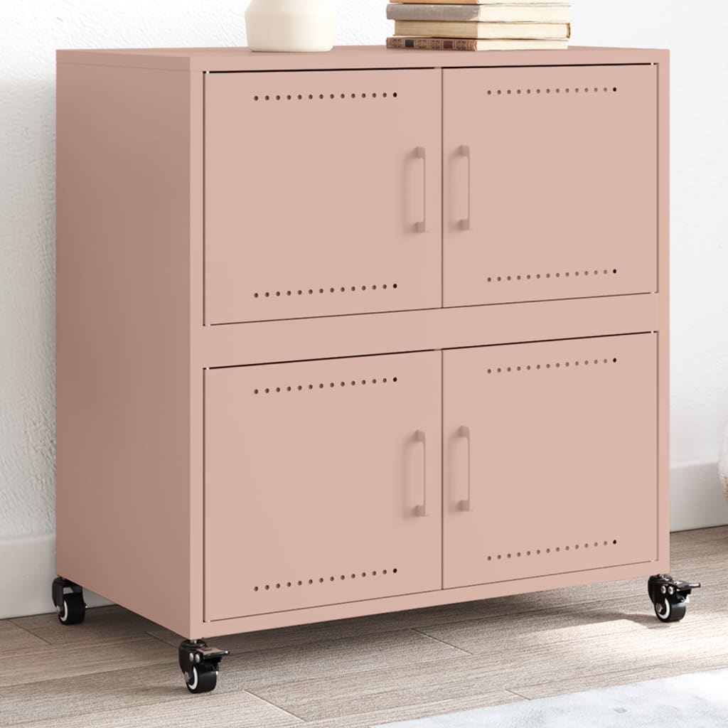 vidaXL Sideboard Pink 68.5x39x72 cm Cold-rolled Steel