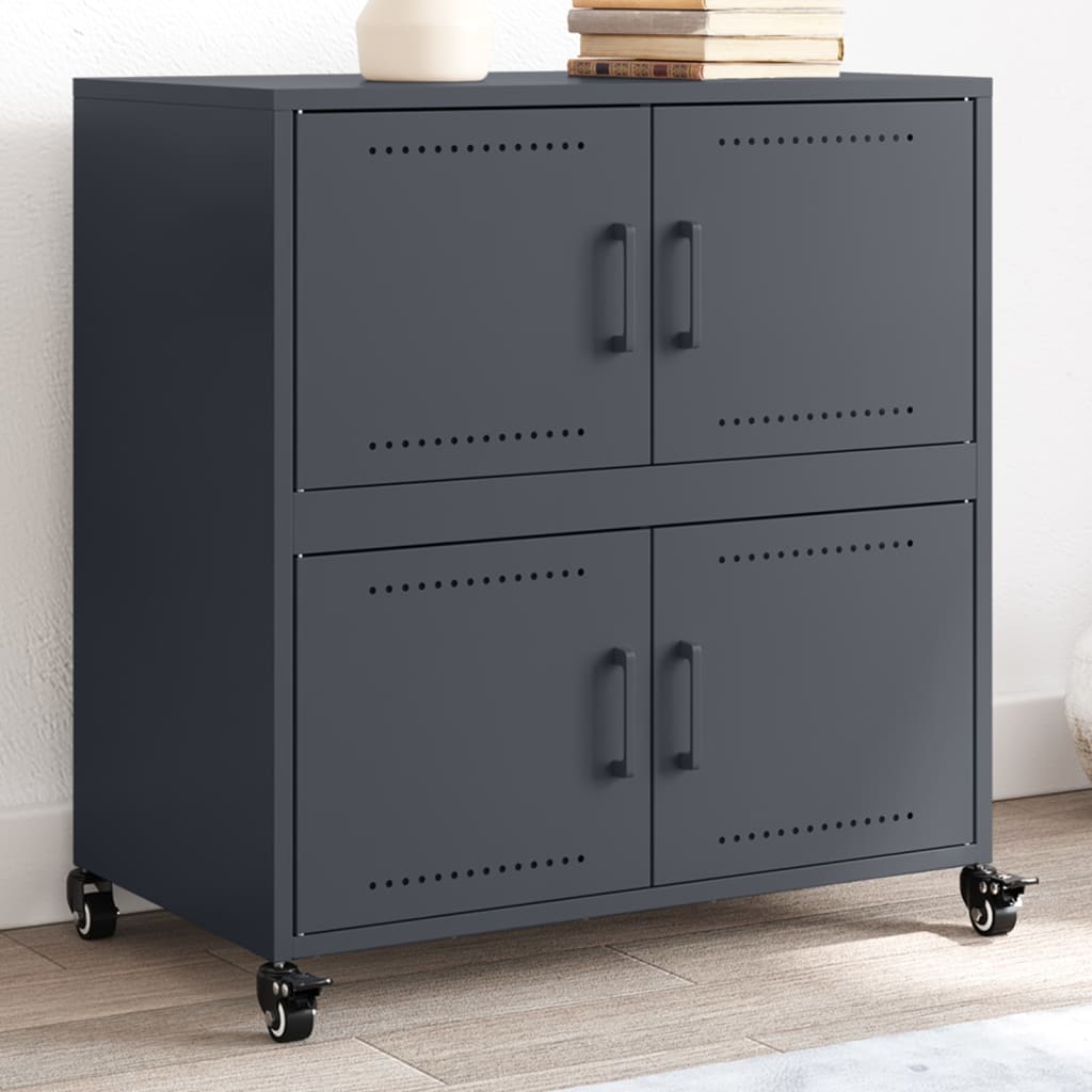 vidaXL Sideboard Anthracite 68.5x39x72 cm Cold-rolled Steel