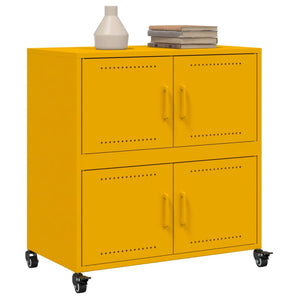 vidaXL Sideboard Mustard Yellow 68.5x39x72 cm Cold-rolled Steel