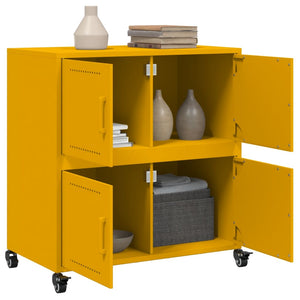 vidaXL Sideboard Mustard Yellow 68.5x39x72 cm Cold-rolled Steel