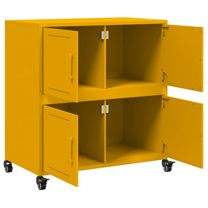 vidaXL Sideboard Mustard Yellow 68.5x39x72 cm Cold-rolled Steel