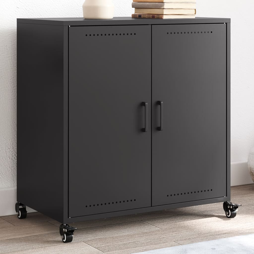 vidaXL Sideboard Black 68.5x39x72 cm Cold-rolled Steel