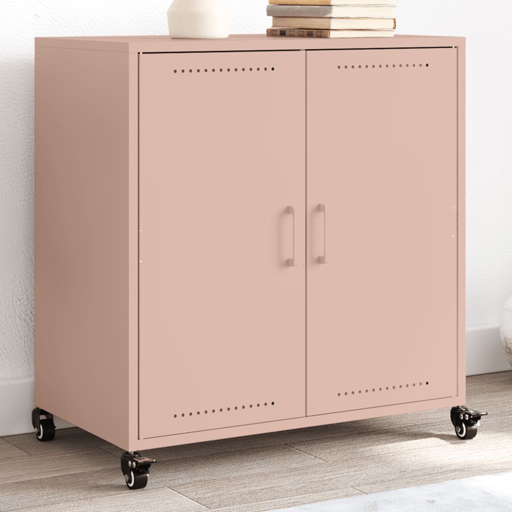 vidaXL Sideboard Pink 68.5x39x72 cm Cold-rolled Steel