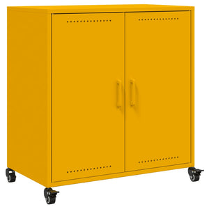 vidaXL Sideboard Mustard Yellow 68.5x39x72 cm Cold-rolled Steel