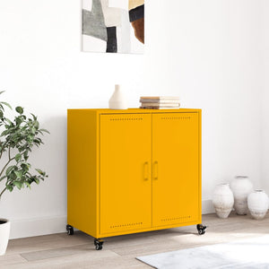 vidaXL Sideboard Mustard Yellow 68.5x39x72 cm Cold-rolled Steel