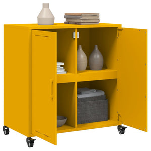 vidaXL Sideboard Mustard Yellow 68.5x39x72 cm Cold-rolled Steel