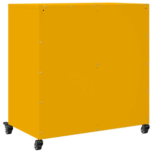 vidaXL Sideboard Mustard Yellow 68.5x39x72 cm Cold-rolled Steel