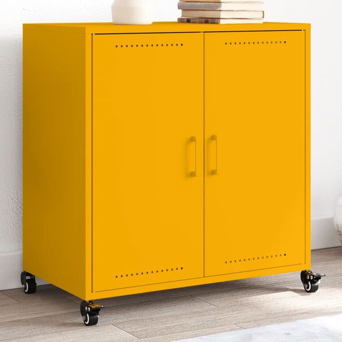 vidaXL Sideboard Mustard Yellow 68.5x39x72 cm Cold-rolled Steel