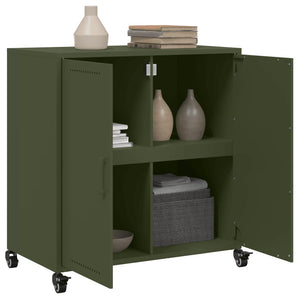 vidaXL Sideboard Olive Green 68.5x39x72 cm Cold-rolled Steel