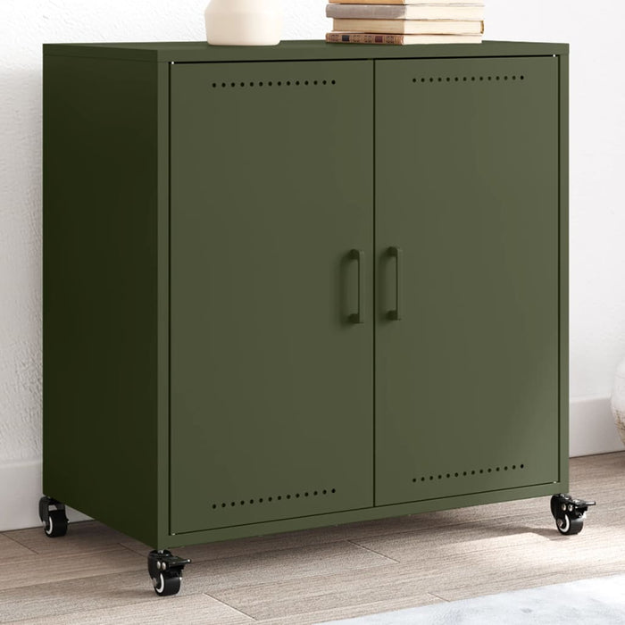 vidaXL Sideboard Olive Green 68.5x39x72 cm Cold-rolled Steel