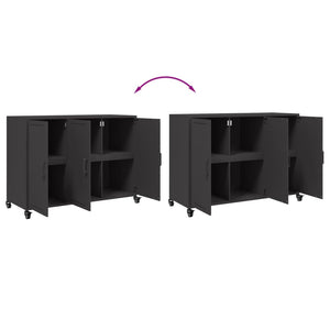 vidaXL Sideboard Black 100.5x39x72 cm Steel