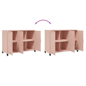 vidaXL Sideboard Pink 100.5x39x72 cm Cold-rolled Steel