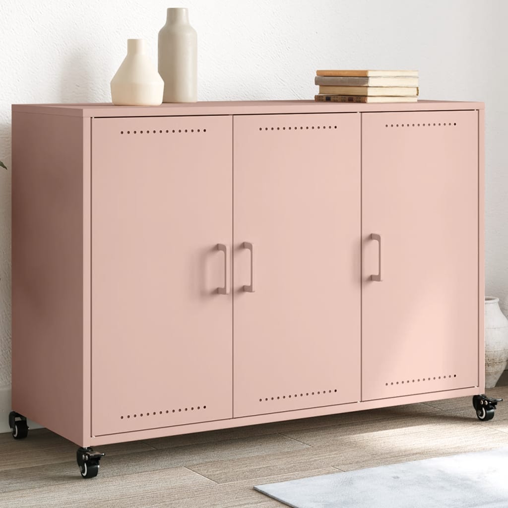 vidaXL Sideboard Pink 100.5x39x72 cm Cold-rolled Steel