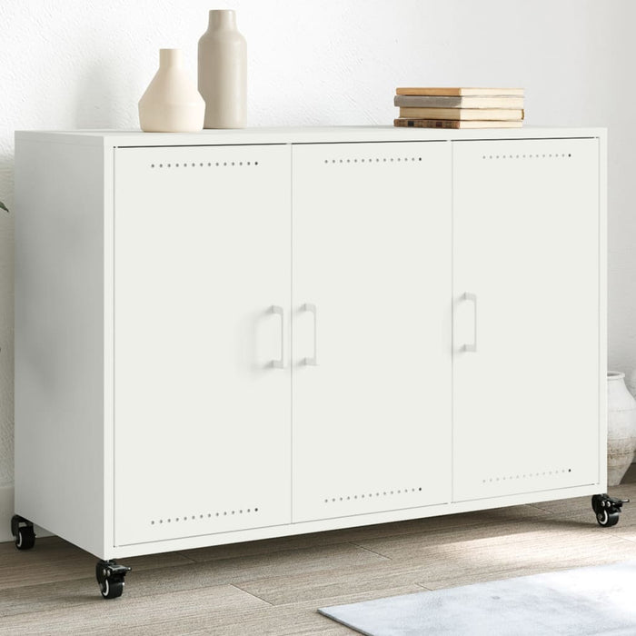 vidaXL Sideboard White 100.5x39x72 cm Cold-rolled Steel