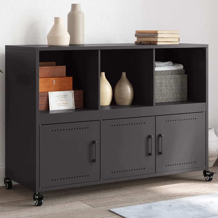 vidaXL Sideboard Black 100.5x39x72 cm Cold-rolled Steel