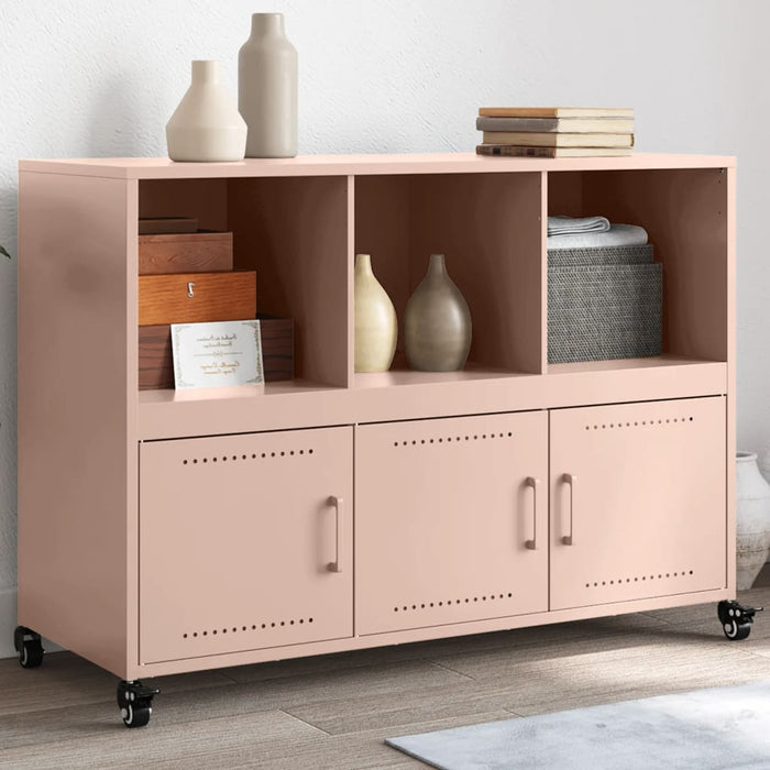 vidaXL Sideboard Pink 100.5x39x72 cm Cold-rolled Steel