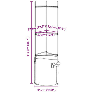 vidaXL Tomato Cage with Plant Bag 2 pcs 116 cm Steel and PP