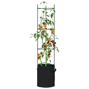 vidaXL Tomato Cage with Plant Bag 2 pcs 154 cm Steel and PP