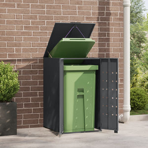 vidaXL Wheelie Bin Storage for Single Bin Anthracite 69x79x117 cm Steel