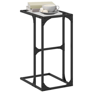 vidaXL Side Table with Transparent Glass 40x30x61.5 cm Steel