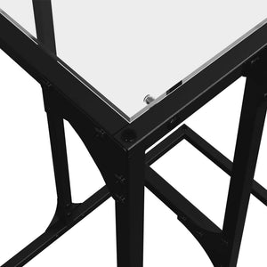 vidaXL Side Table with Transparent Glass 40x30x61.5 cm Steel