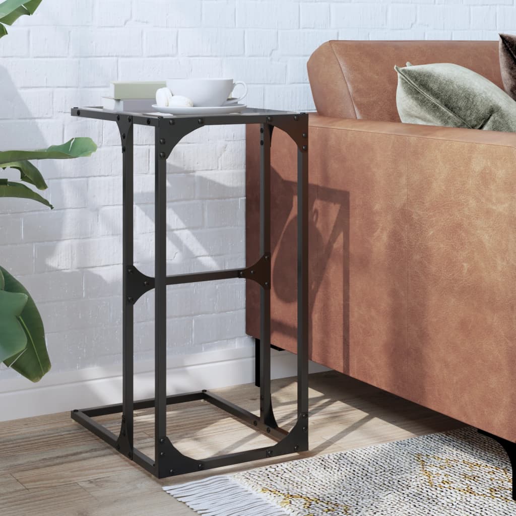 vidaXL Side Table with Transparent Glass 40x30x61.5 cm Steel