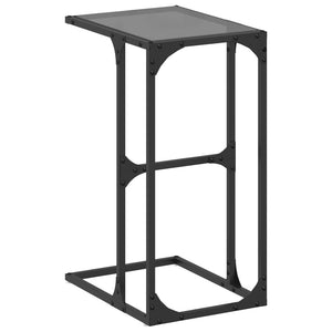 vidaXL Side Table with Black Glass 40x30x61.5 cm Steel