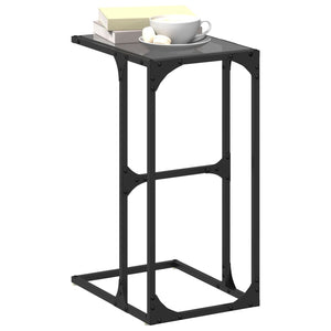 vidaXL Side Table with Black Glass 40x30x61.5 cm Steel