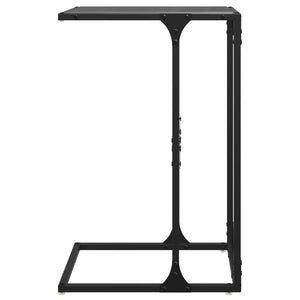 vidaXL Side Table with Black Glass 40x30x61.5 cm Steel