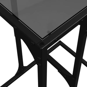 vidaXL Side Table with Black Glass 40x30x61.5 cm Steel