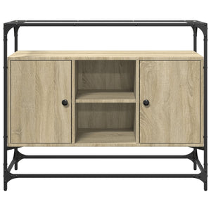 vidaXL Sideboard with Glass Top Sonoma Oak 98x35x81 cm Engineered Wood