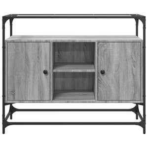 vidaXL Sideboard with Glass Top Grey Sonoma 98x35x81 cm Engineered Wood