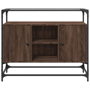 vidaXL Sideboard with Glass Top Brown Oak 98x35x81 cm Engineered Wood