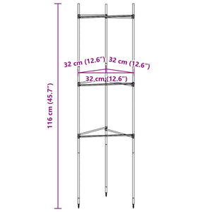 vidaXL Tomato Cages 4 pcs 116 cm Steel and PP