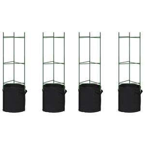 vidaXL Tomato Cages with Plant Bags 4 pcs 116 cm Steel and PP