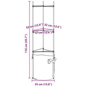 vidaXL Tomato Cages with Plant Bags 4 pcs 116 cm Steel and PP