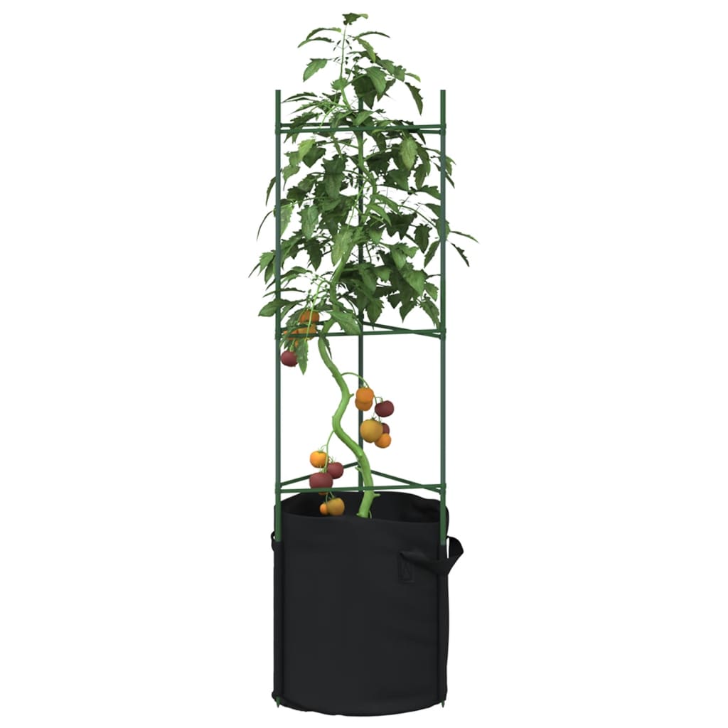 vidaXL Tomato Cages with Plant Bags 4 pcs 116 cm Steel and PP