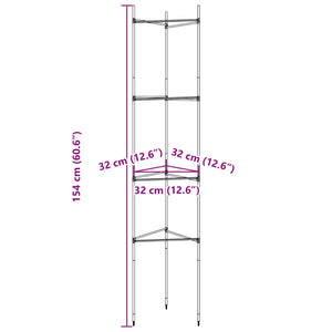 vidaXL Tomato Cages 4 pcs 154 cm Steel and PP