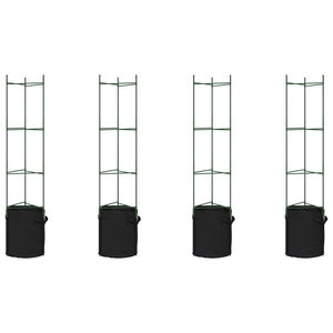 vidaXL Tomato Cages with Plant Bags 4 pcs 154 cm Steel and PP