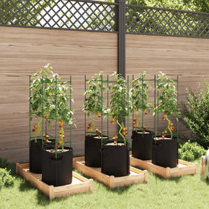 vidaXL Tomato Cages with Plant Bags 6 pcs 116 cm Steel and PP