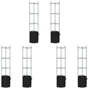 vidaXL Tomato Cages with Plant Bags 6 pcs 154 cm Steel and PP