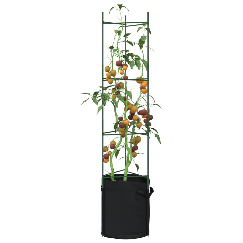 vidaXL Tomato Cages with Plant Bags 6 pcs 154 cm Steel and PP