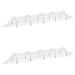 vidaXL Netting Tunnels 2 pcs 1.5x5 m Fibreglass and PP