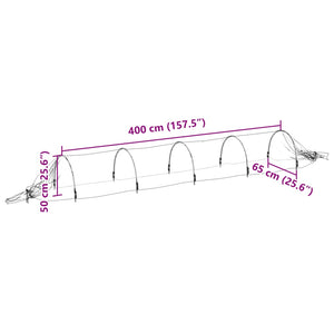 vidaXL Netting Tunnels 2 pcs 1.5x5 m Fibreglass and PP