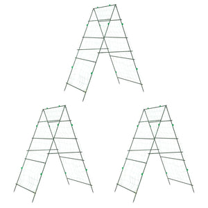 vidaXL Garden Trellises for Climbing Plants 3 pcs A-Frame Steel