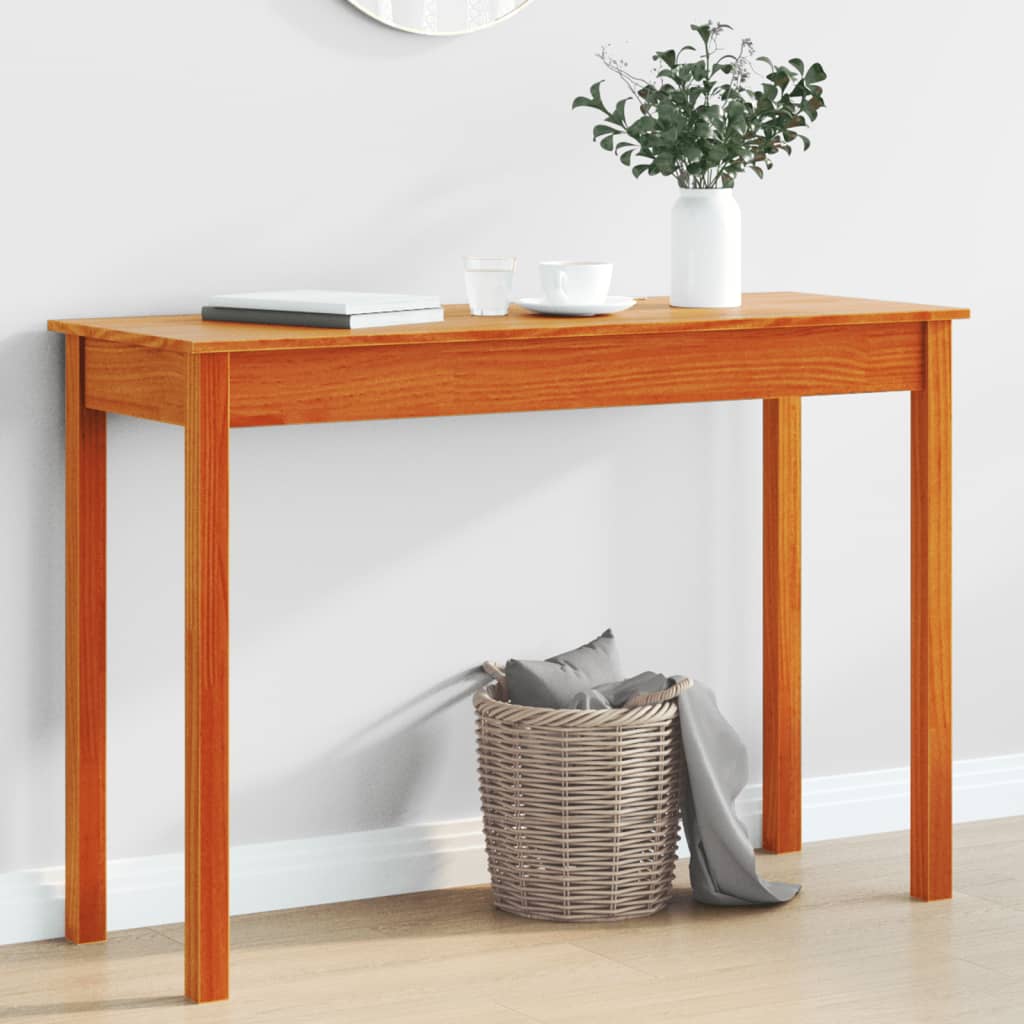 vidaXL Console Table Wax Brown 110x40x75 cm Solid Wood Pine