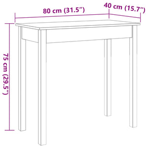 vidaXL Console Table Wax Brown 80x40x75 cm Solid Wood Pine