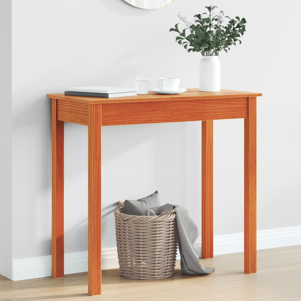 vidaXL Console Table Wax Brown 80x40x75 cm Solid Wood Pine