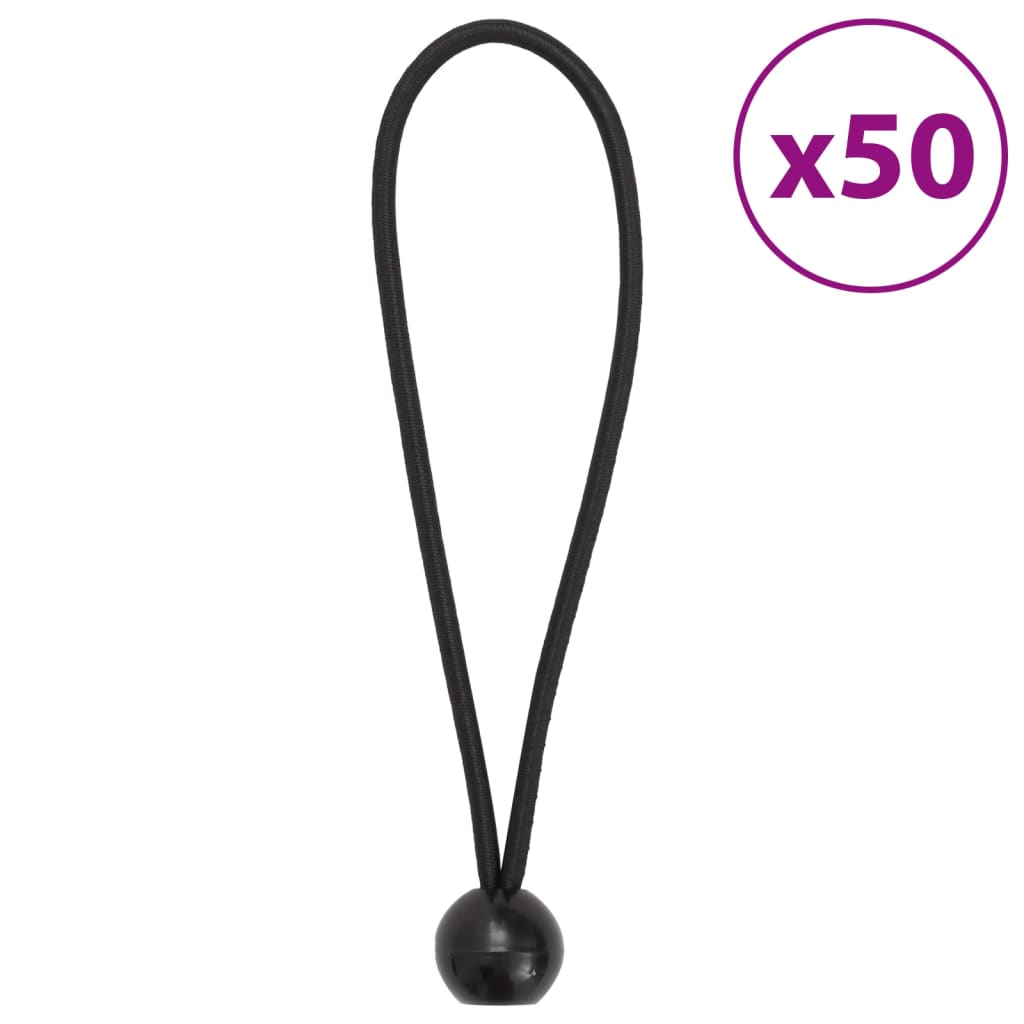 vidaXL Bungee Cords with Balls 50 pcs 21 x 0.5 cm