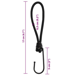 vidaXL Bungee Cord with Hooks 50 pcs 17 cm